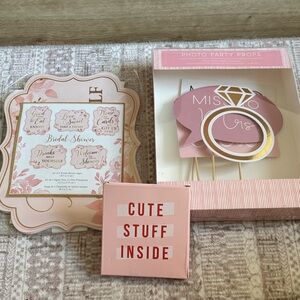 Pink Bridal Shower Party Supplies Set